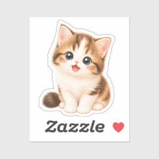 Pegatina Gatito Kawaii Adorable
