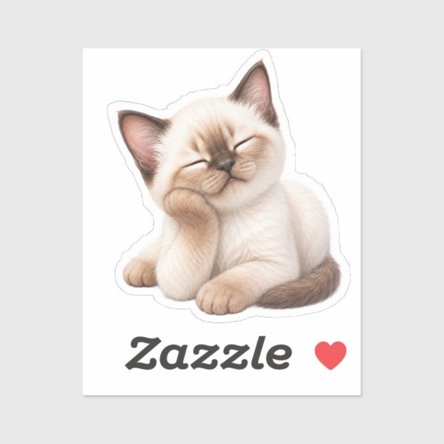Pegatina Gatito Kawaii Adorable (Hoja)