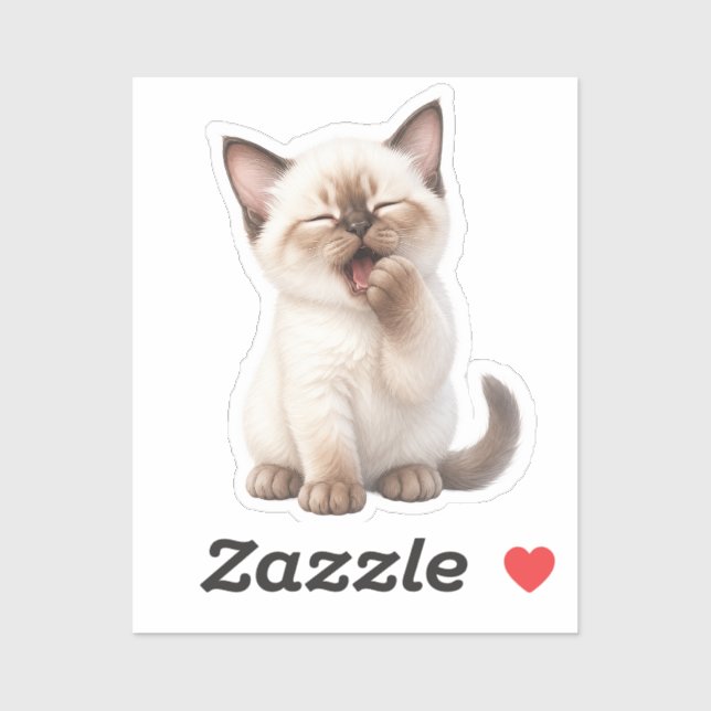 Pegatina Gatito Kawaii Adorable (Hoja)