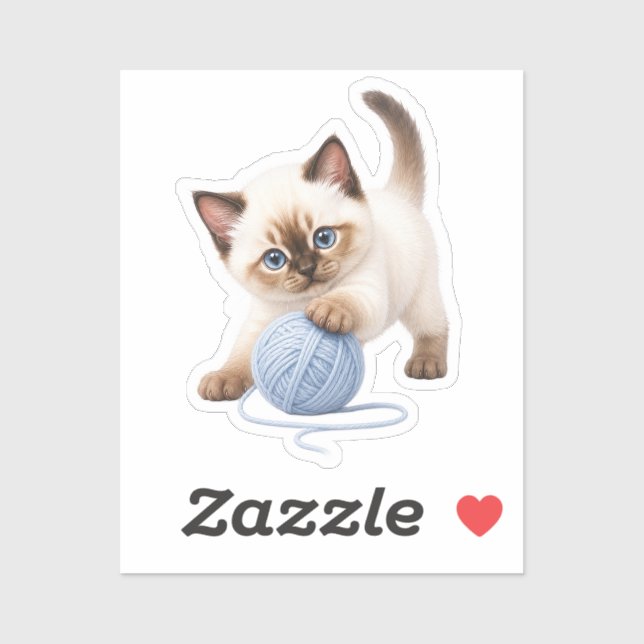 Pegatina Gatito Kawaii Adorable (Hoja)