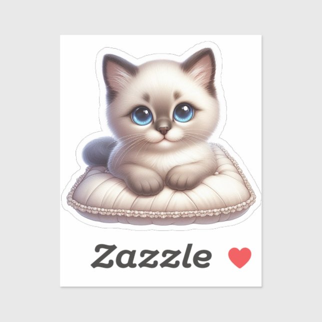 Pegatina Gatito Kawaii Adorable (Hoja)