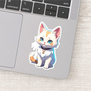 Pegatina Gatito Kawaii con Encanto Felino