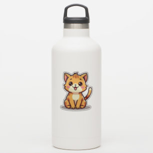 Pegatina Gatito Naranja Juguetón de Tabby – Estilo Chibi