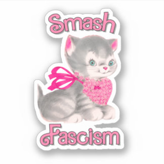 Pegatina Gatito retro lindo - Rompe el fascismo