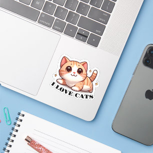 Pegatina Gatito Ultra Cuidado Que Amo Los Gatos