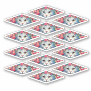 Pegatina Gatitos cortos con flores