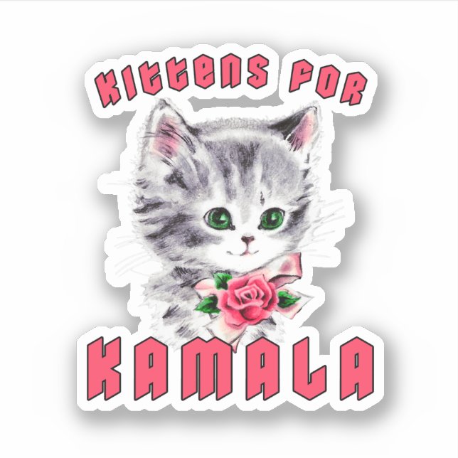 Pegatina Gatitos para Kamala (Anverso)