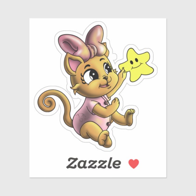 Pegatina Gato (Hoja)