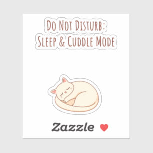 Pegatina Gato Acogedor en Modo Sueño
