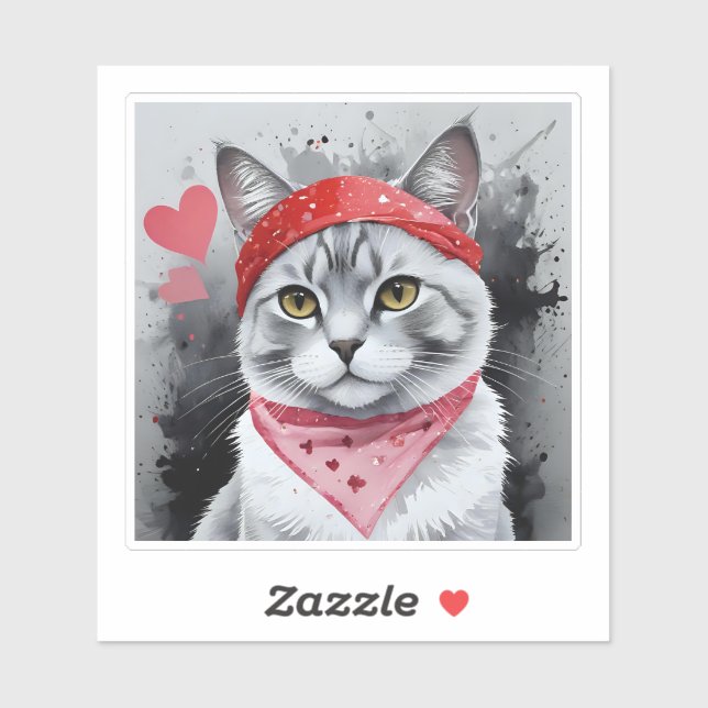 Pegatina Gato Adorable disfrazado - Perfecto Diversión de S (Hoja)