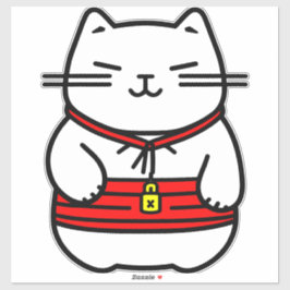 Pegatina Gato afortunado japonés o Maneki-Neko