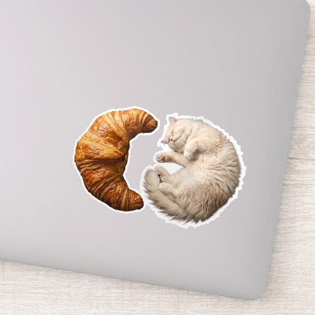 Pegatina Gato Amante de Panadería – Croissant Kitty (Detalle)