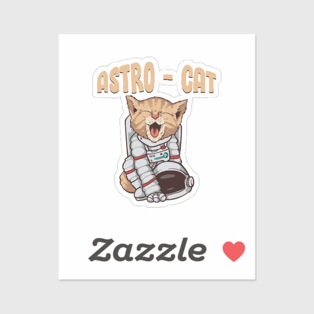 Pegatina Gato Astro (Hoja)