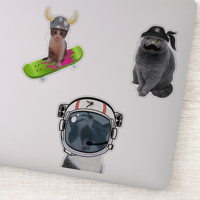 Pegatina Gato astronauta (Detalle)
