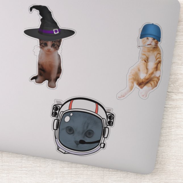 Pegatina Gato astronauta (Detalle)