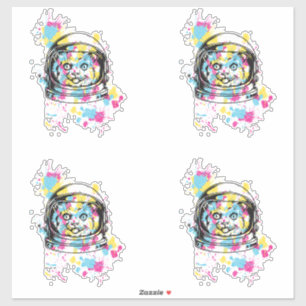 Pegatina Gato Astronauta