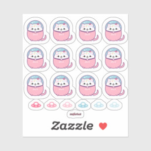 Pegatina Gato astronauta de Kawaii Kitipai