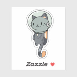 Pegatina Gato astronauta kawaii