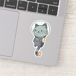Pegatina Gato astronauta kawaii