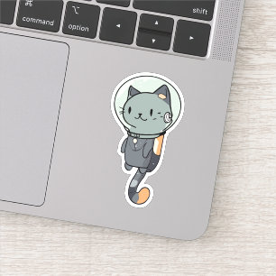 Pegatina Gato astronauta kawaii