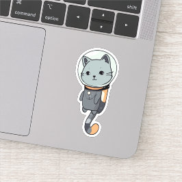 Pegatina Gato Astronauta Kawaii Lindo
