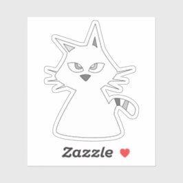 Pegatina Gato blanco afortunado