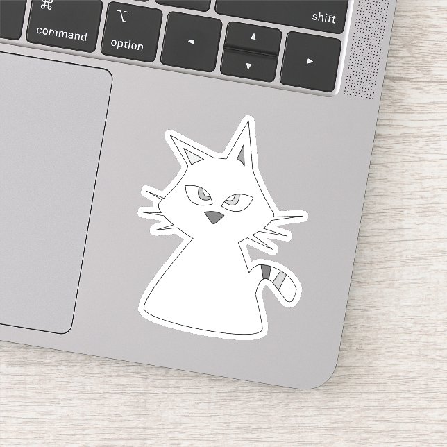 Pegatina Gato blanco afortunado (Detalle)