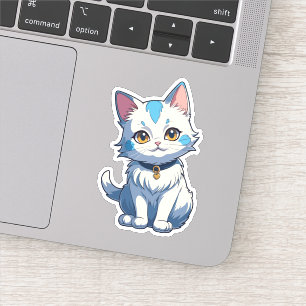 Pegatina Gato blanco con encanto felino