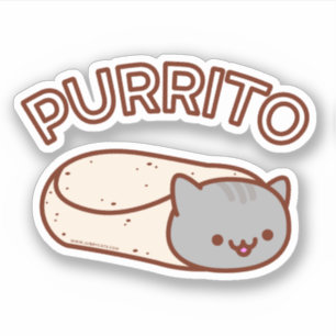 Pegatina Gato Burrito PURRITO