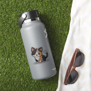 Pegatina Gato Calico Adorable – Estilo Anime Kawaii