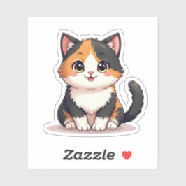 Pegatina Gato Calico Chibi Lindo – Sticker Pastel