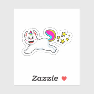 Pegatina Gato como unicornio