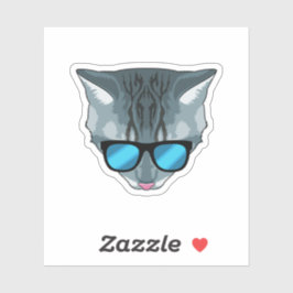 Pegatina Gato con gafas de sol