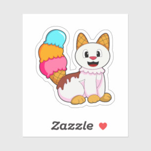 Pegatina Gato con Popsicle