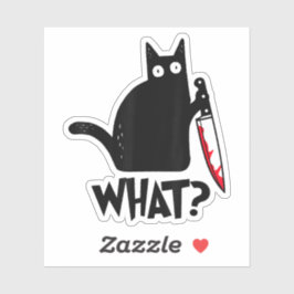 Pegatina Gato con qué gracioso gato negro de camisas asesin