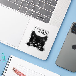 Pegatina Gato Curioso Personalizado