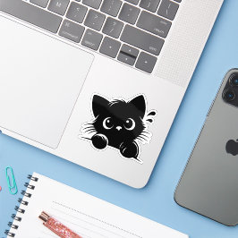Pegatina Gato Curioso Personalizado