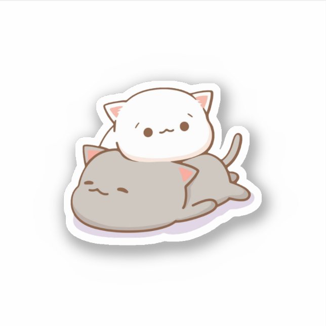 Pegatina Gato cutáneo mochi (Anverso)