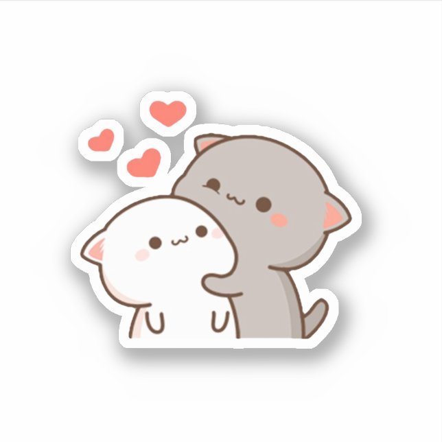 Pegatina Gato cutáneo mochi (Anverso)