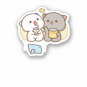 Pegatina Gato cutáneo mochi