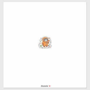 Pegatina Gato Cute Hazmat Halloween Caramelo Monstruo Diver