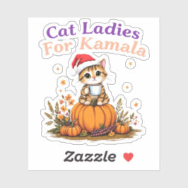Pegatina Gato Damas de Kamala: Mostrar apoyo a Kamala