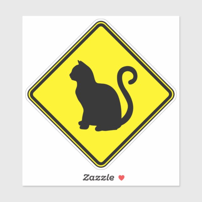 Pegatina Gato de arte Gato Clipart Imagen de gato Silhouett (Hoja)