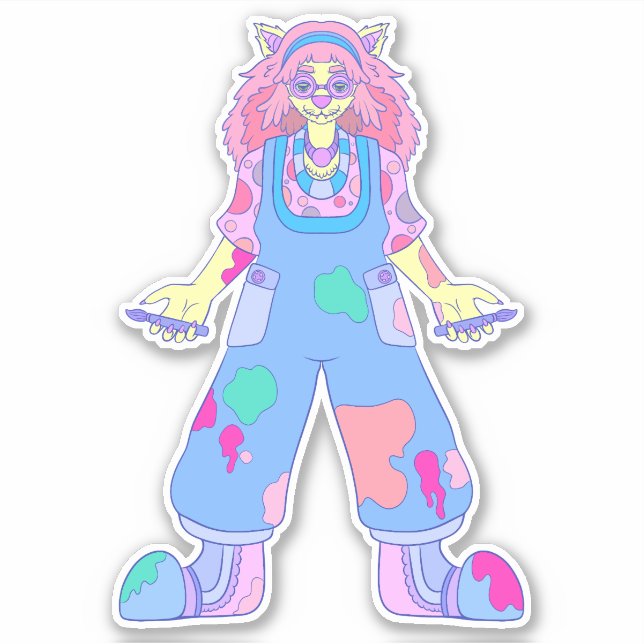 Pegatina Gato de artista (Anverso)