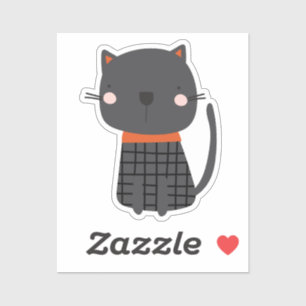 Pegatina Gato de brujas negro superadorable