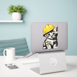 Pegatina Gato de construcción