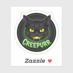 Pegatina Gato de Creepurs - Fang Cat Face Halloween