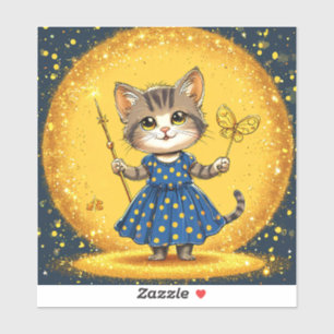 Pegatina Gato de dibujos animados lindo