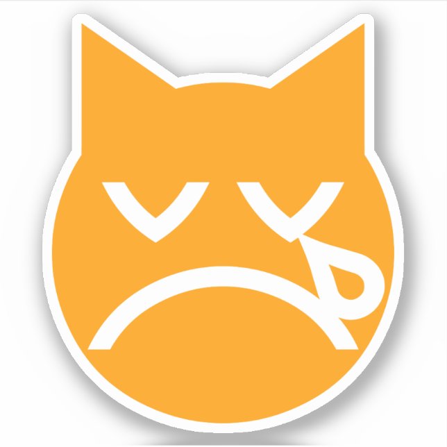 Pegatina Gato de Emoji llorando (Anverso)