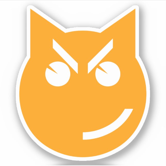 Pegatina Gato de Emoji sonriente (Anverso)